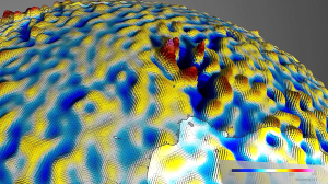 Magnetyczna anomalia na terenie Republiki Środkowoafrykańskiej. Wyraźnie ciemniejsze rejony wskazują na znacznie wyższy poziom natężenia pola magnetycznego. Źródło: ESA/DTU Space/DLR